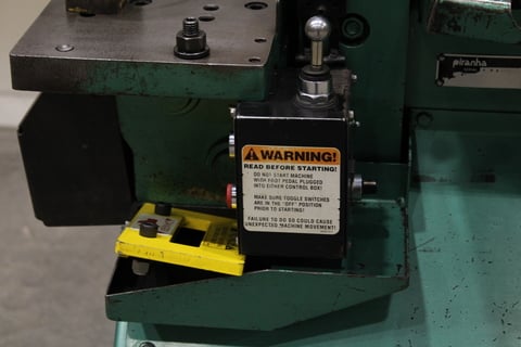 5" x 5" x 3/8" Piranha #P50, Ironworker, 50 ton, 8" throat, 4-1/4" stroke, 14-5/8" plate shear, 13-1/2" open - Image 2