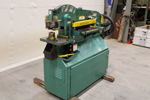 5" x 5" x 3/8" Piranha #P50, Ironworker, 50 ton, 8" throat, 4-1/4" stroke, 14-5/8" plate shear, 13-1/2" open - Image 8