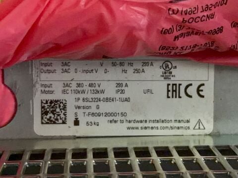 150/179 HP Siemens #6SL3224-0BE41-1UA0, Variable Frequency Drive, 3 Phase, 380-480 Volts, 110/132 KW - Image 6