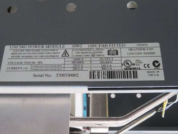 200 HP Nidec #5401, AC Variable Frequency Drive, 3 Phase, 300 A, 380-480 Volts, 50/60 Hz - Image 6
