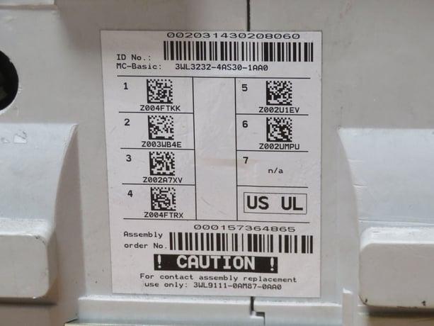 3200 Amps Siemens #WLS2A332, Low Voltage Air Circuit Breaker, 3-Pole, 635 Volts AC, 65 kA IC - Image 9