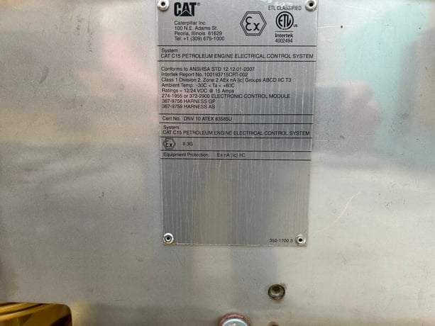 536 HP Caterpillar #C15-Acert, diesel power unit, 2000 RPM, Tier 3, sound attenuated enclosure 1, 2014 - Image 7