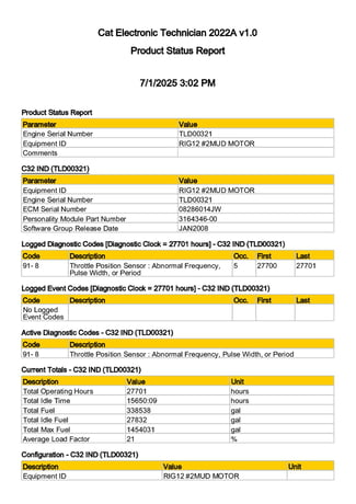 950 HP Caterpillar #C32, diesel power unit, 8557 hours, 1800 RPM, Tier 2, sound attenuated enclosure 0, 2008 - Image 7