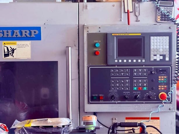 Sharp #SV-2412, vertical machining center, 3-Axis, Fanuc CNC, 24" X, 12" Y, 18" Z, 8000 RPM, 10 automatic - Image 2