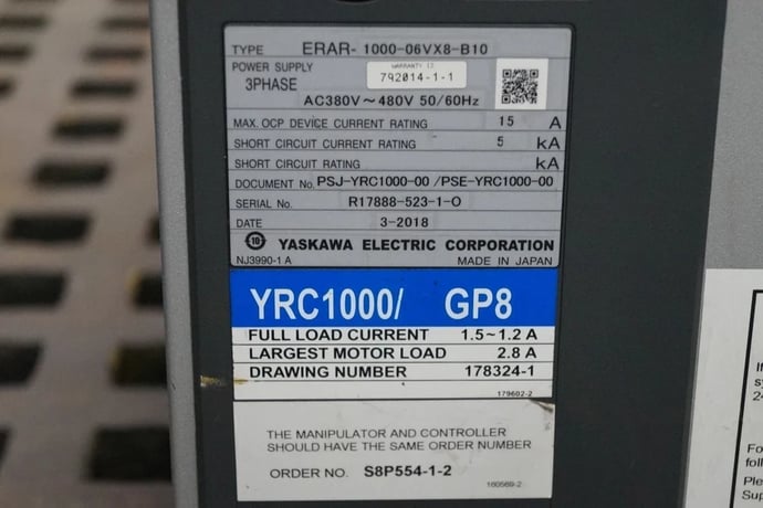 Yaskawa Motoman, GP8, Robot System w/ YRC1000 Control, tested, warranty, video - Image 8