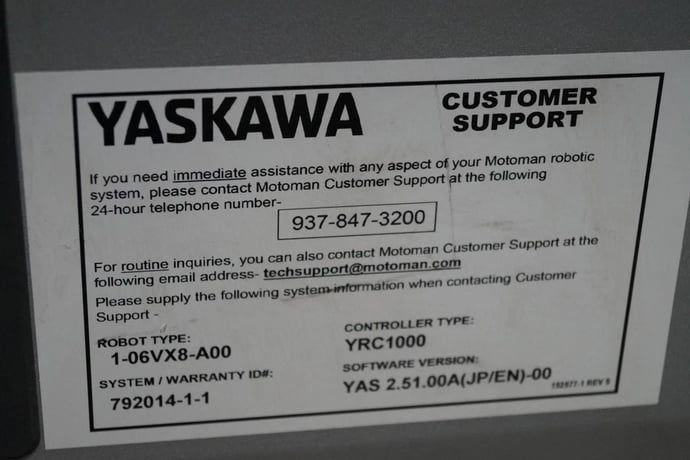 Yaskawa Motoman, GP8, Robot System w/ YRC1000 Control, tested, warranty, video - Image 9