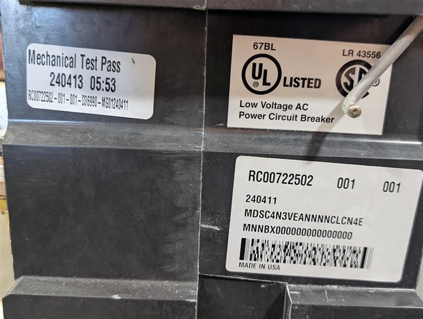 4000 Amps, Eaton, Magnum DS, MDSC4N3VEANNNNCLCN4EMNNBX, 600 Volts, 3 Pole, 100 kA, New in Box - Image 6