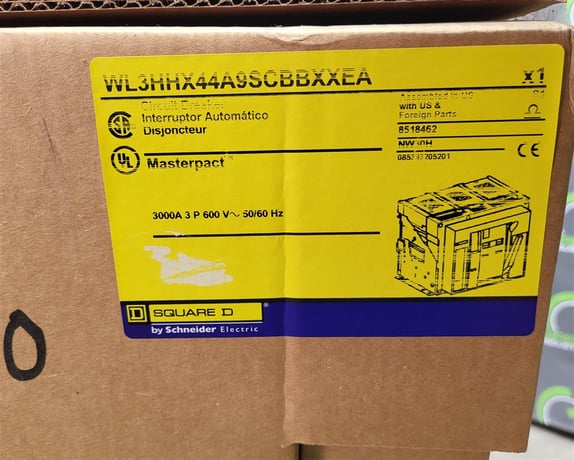 3000 Amps, Square D, Masterpact NW30H, WL3HHX44A9SCBBXXEA, 600 Volts, 3 Pole, Micrologic 6.0A LSIG, New - Image 5