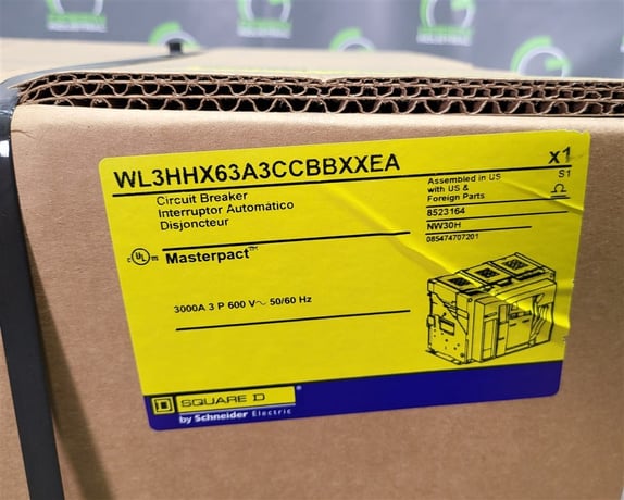 3000 Amps, Square D, Masterpact NW30H, WL3HHX63A3CCBBXXEA, 600 Volts, 3 Pole, Micrologic 5.0P LSI, New - Image 4