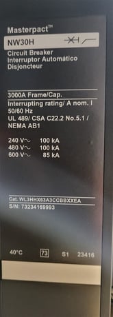 3000 Amps, Square D, Masterpact NW30H, WL3HHX63A3CCBBXXEA, 600 Volts, 3 Pole, Micrologic 5.0P LSI, New - Image 5