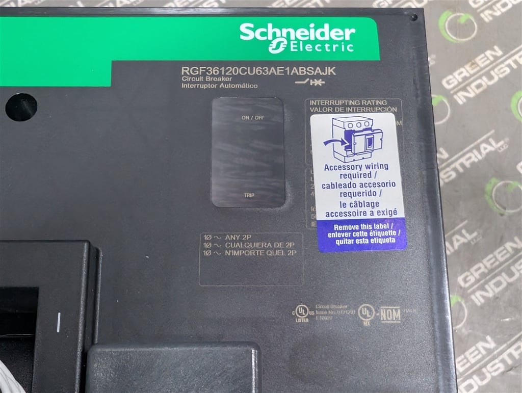 1200 Amps, Schneider, PowerPact RG 1200, RGF36120CU63AE1ABSAJK, 600V., 3 Pole, Micrologic 5.0P, New in Box - Image 4
