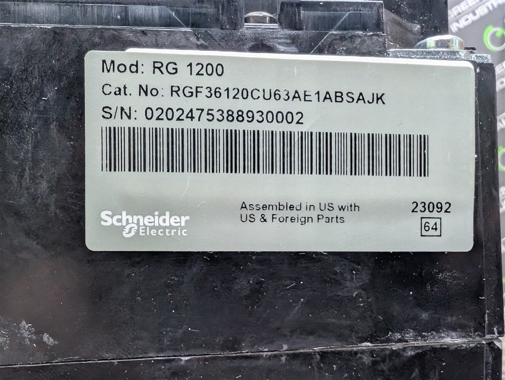 1200 Amps, Schneider, PowerPact RG 1200, RGF36120CU63AE1ABSAJK, 600V., 3 Pole, Micrologic 5.0P, New in Box - Image 8