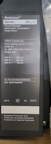 1600 Amps, Square D, Masterpact NW16H, WL3EEV64A3SCBBXXEA, 600V., 3 Pole, Micrologic 6.0P LSIG, New - Image 5