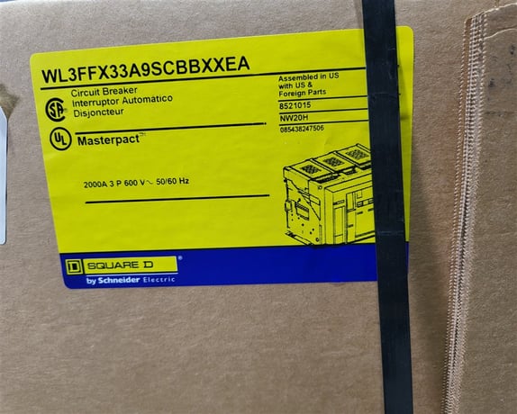 2000 Amps, Square D, Masterpact NW20H, WL3FFX33A9SCBBXXEA, 600 Volts, 3 Pole, Micrologic 5.0 LSI, New - Image 7