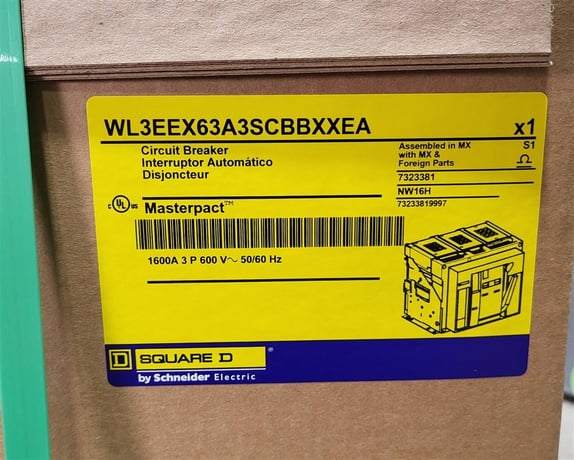 1600 Amps, Square D, Masterpact NW16H, WL3EEX63A3SCBBXXEA, 600V., 3 Pole, Micrologic 5.0P LSI, New - Image 4