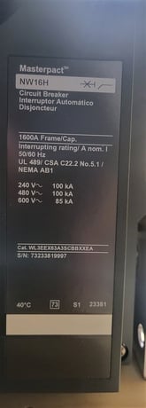 1600 Amps, Square D, Masterpact NW16H, WL3EEX63A3SCBBXXEA, 600V., 3 Pole, Micrologic 5.0P LSI, New - Image 5