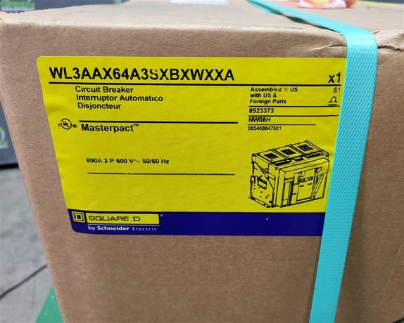 800 Amps, Square D, Masterpact NW08H, WL3AAX64A3SXBXWXXA, 600V., 3 Pole, Micrologic 6.0P LSIG, New - Image 4