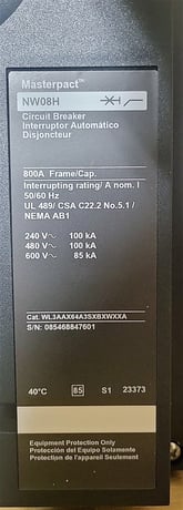 800 Amps, Square D, Masterpact NW08H, WL3AAX64A3SXBXWXXA, 600V., 3 Pole, Micrologic 6.0P LSIG, New - Image 5