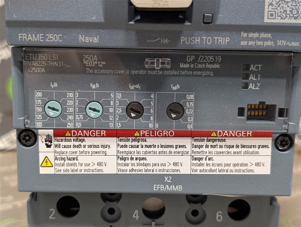 250 Amps, Siemens, SENTRON 3VA6225, 3VA6225-7HN31-0AA0, 600V., 3 Pole, ETU350 LSI, New in Box - Image 7