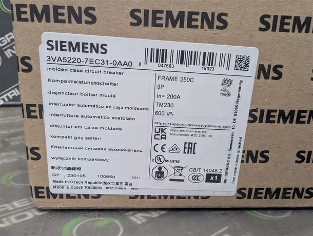 200 Amps, Siemens, SENTRON 3VA5220, 3VA5220-7EC31-0AA0, 600V., 3 Pole, TM230, New in Box - Image 10