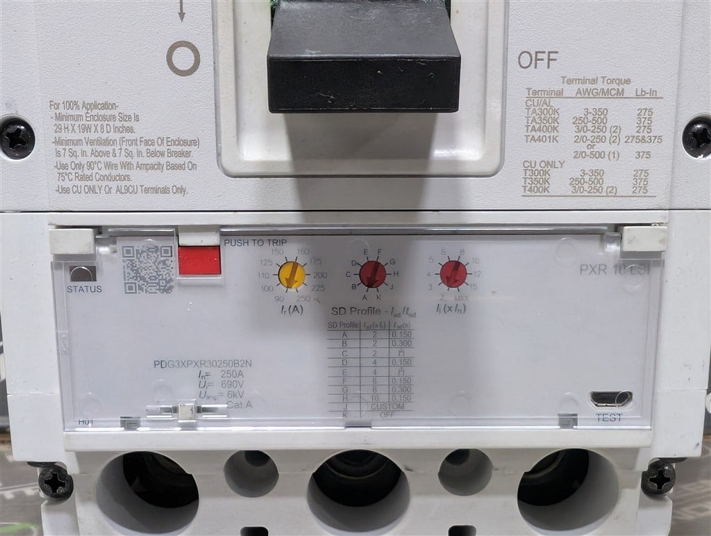 250 Amps, Eaton, Power Defense PDF3, PDF33F0250B2NJ, 600V., 3 Pole, T281 LSI, New in Box - Image 7