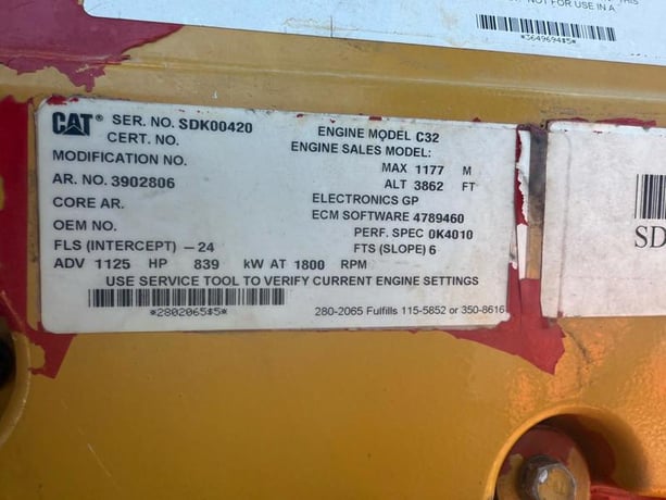 1125 HP Caterpillar #C-32, Engine, tier 4 - Image 2