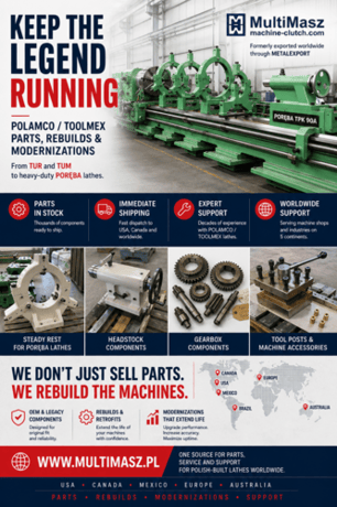 Toolmex, Polamco & Poreba Lathe Parts | TUR, TUM, TUG, TPK, TR Series Support - Image 1