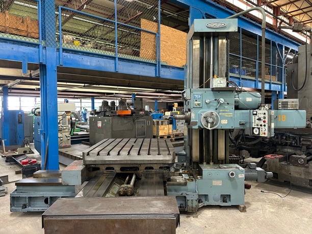 4" Nomura #B-100WR, table type horizontal boring mill, 55" x 63" built-in power rotary table, digital read - Image 3