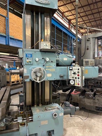4" Nomura #B-100WR, table type horizontal boring mill, 55" x 63" built-in power rotary table, digital read - Image 4