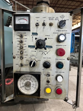 4" Nomura #B-100WR, table type horizontal boring mill, 55" x 63" built-in power rotary table, digital read - Image 6