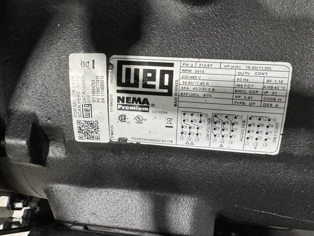 51 cfm, 125 psi, Schulz #SRP-3015-Compact, rotary screw air compressor, 15 HP, 2085-230/460 V., new - Image 5