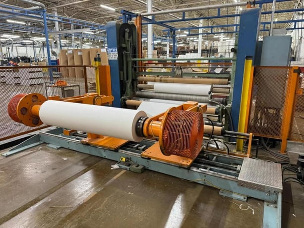 Shanks, 84" two drum slitter rewinder with shaftless floor pick-up unwind stand - Image 1