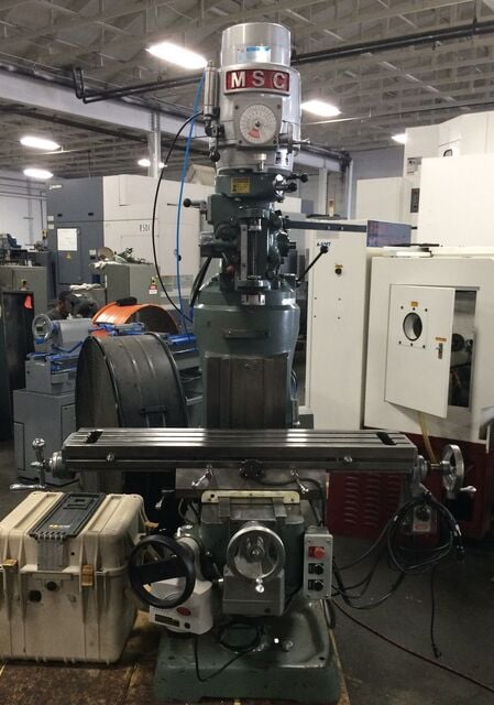 MSC #951710, vertical mill, 9" x42" tbl., 2 HP, 30" X, 13" Y, 16" Z, 78-4800 RPM, NMTB-30, new digital read - Image 1