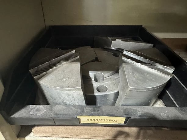 U.S. Motors Shop Tools, lot of aluminum pie chuck jaws, chuck jaws & 10" jaw boring ring - Image 2