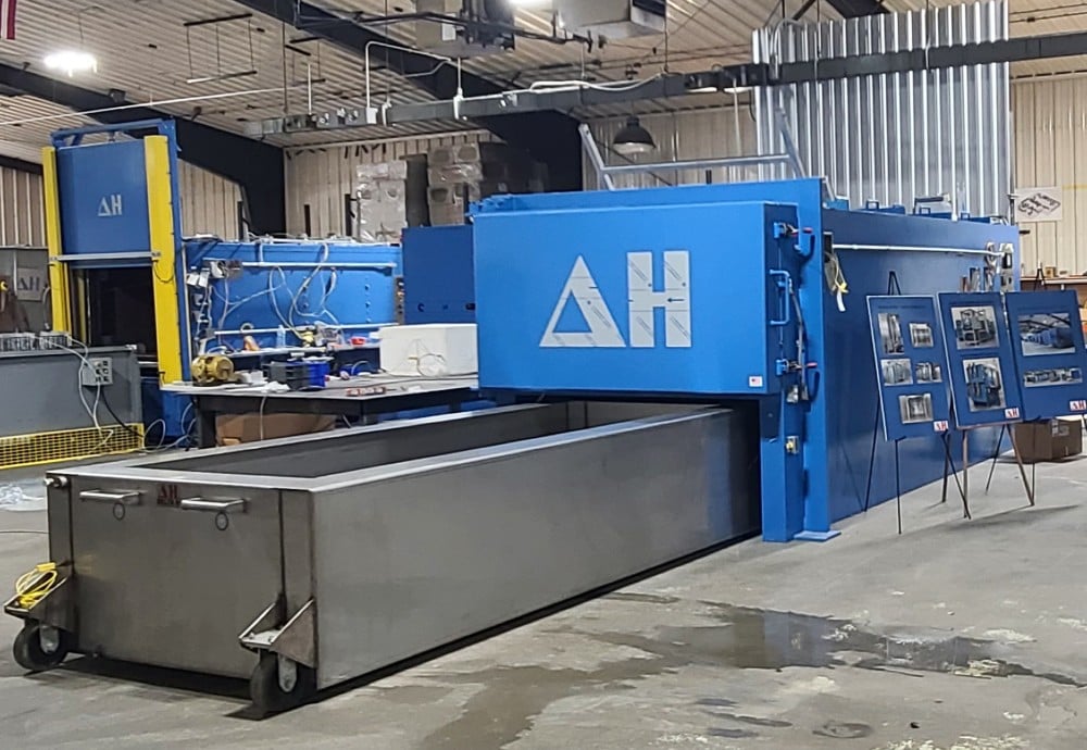 36" width x 120" L x 24" H Delta H #SCAHT-3624120-1100-AERO, horizontal manual quench furnace, 1100&deg;F - Image 1