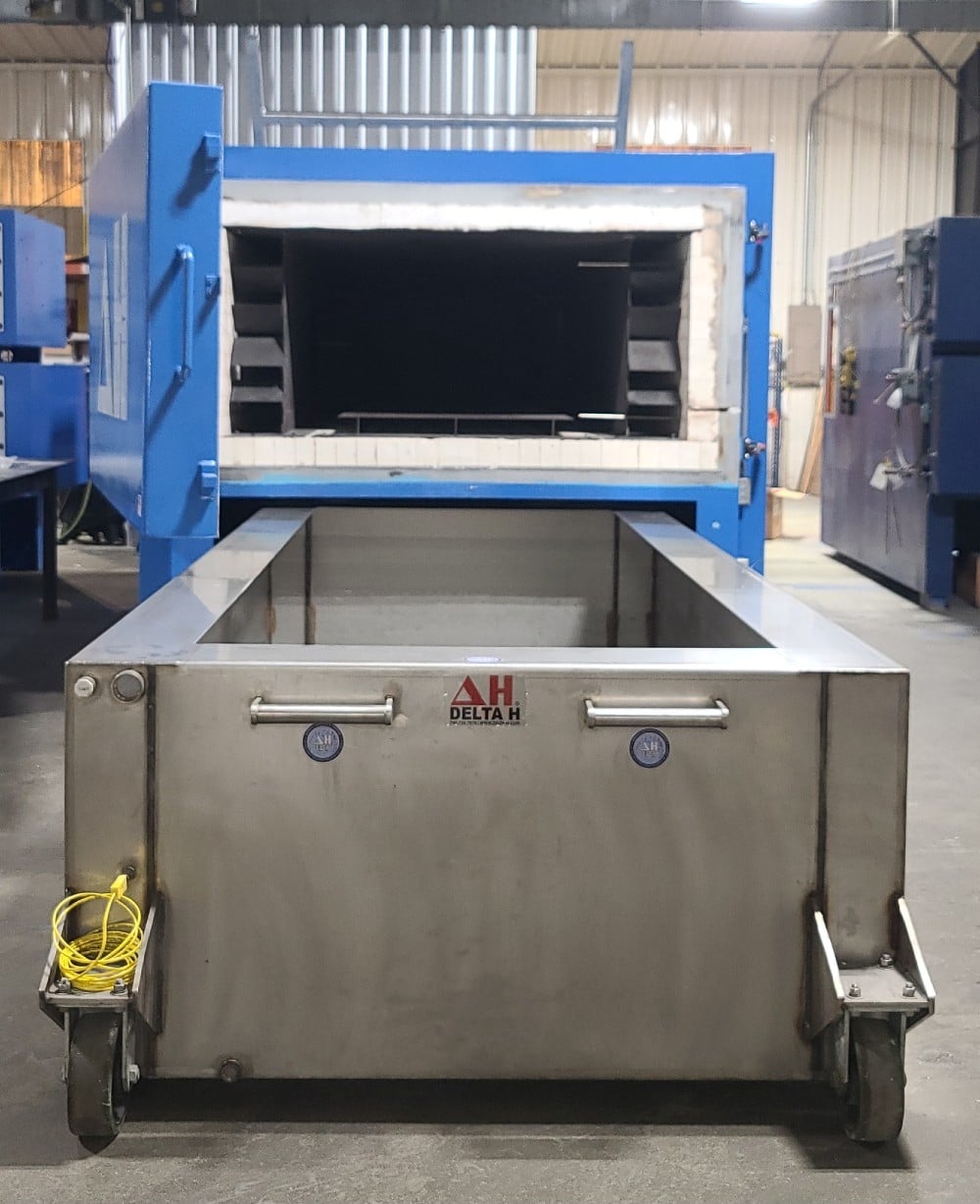 36" width x 120" L x 24" H Delta H #SCAHT-3624120-1100-AERO, horizontal manual quench furnace, 1100&deg;F - Image 3