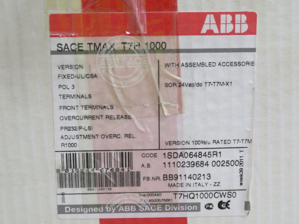 1000 Amps, ABB 1SDA064845R1, MCCB, 3-Pole, 600 Volts AC, 65 KA IC - Image 6