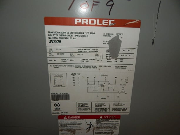 45 KVA, Prolec GV3526, dry type transformer, 3 Phase - Image 3