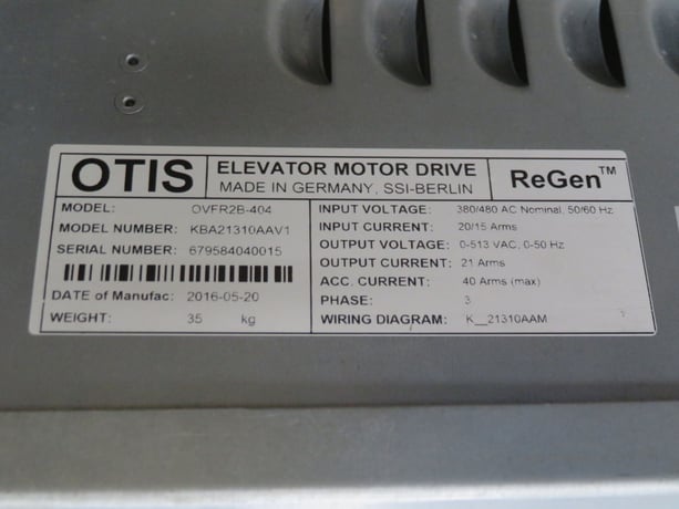 Otis, OVFR2B-404, Variable Frequency Drive, regenerative inverter, 2016 - Image 8
