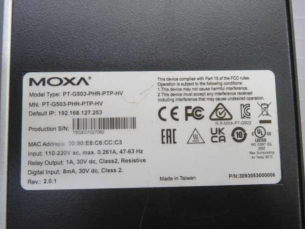 Moxa #PT-G503-PHR-PTP-HV, Industrial Switch, 3 GE, 110-220V AC Dual PWR - Image 5