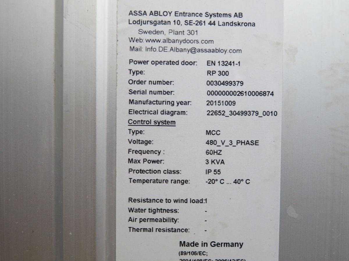ASSA ABLOY #RP300, High-Speed Door Controller, 5 Cycles/min Capacity, 2.4 m/s Opening Speed - Image 6