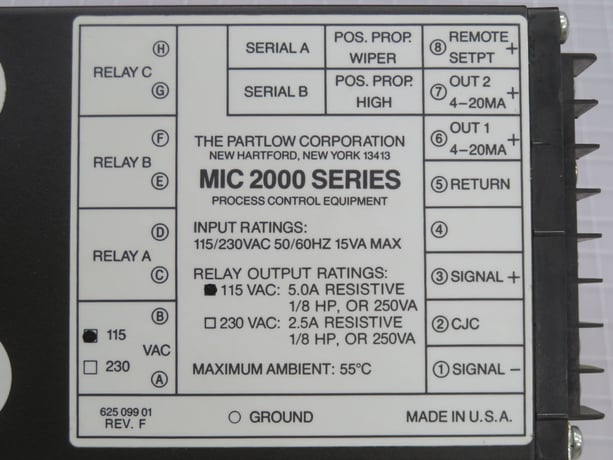 Partlow #2111001, Temperature Controller, 250 VA, 5A @ 115 VAC, 2.5A @ 230 VAC - Image 3
