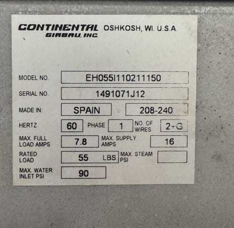 55 lb. Continental Girbau #EH055, Washer Extractor, 2012 - Image 7