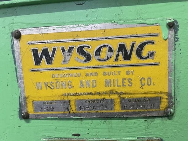 5' x 14 gauge Wysong #B-60, 3-roll Plate Roll, 4" diameter, 1.5 HP - Image 4