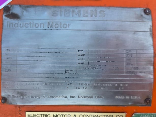 350 HP 1800 RPM Siemens, Frame 505U, Drip-Proof Ball Bearing, 2300 Volts - Image 2