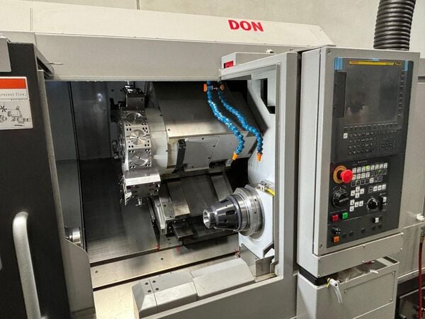 Tsugami #M08SY-II, CNC lathe, Fanuc 0iTF Plus Control, LNS QLS80 S2 barfeeder, 8" chuck, 2.56" bar, 2021 - Image 3
