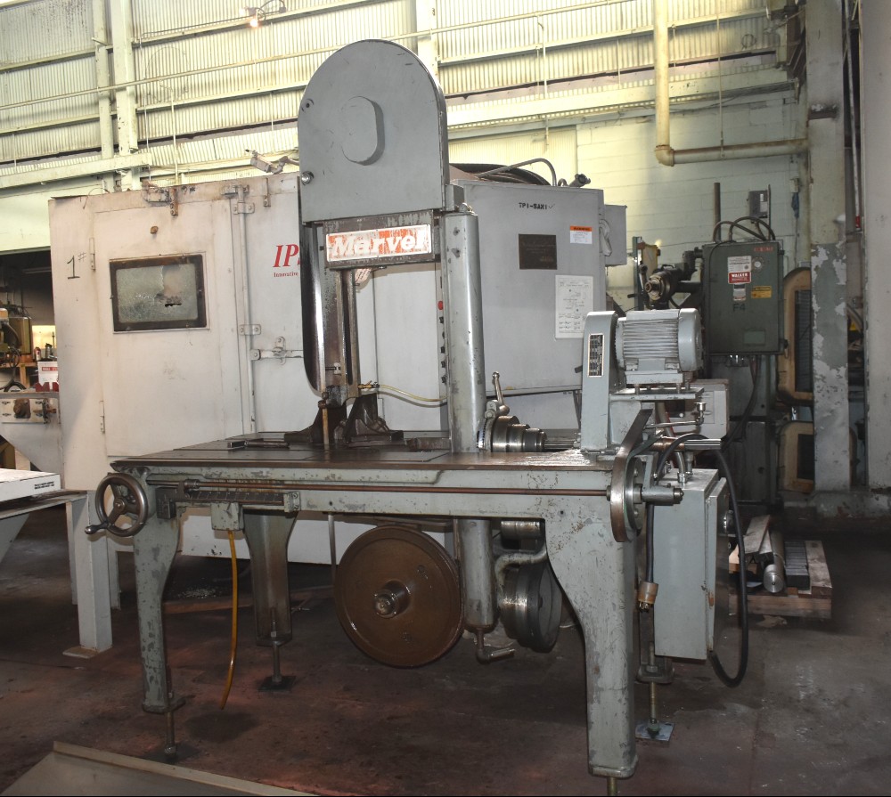 18" x 18" Marvel #8, tilting head vertical band saw, 14' 8" x .75" x .032" blade, 1 HP, 58-200 FPM - Image 1