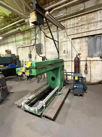 Webb #J56, 4' x 10 gauge longitudinal seam welder with Miller Millermatic 250CV-DC welder - Image 2