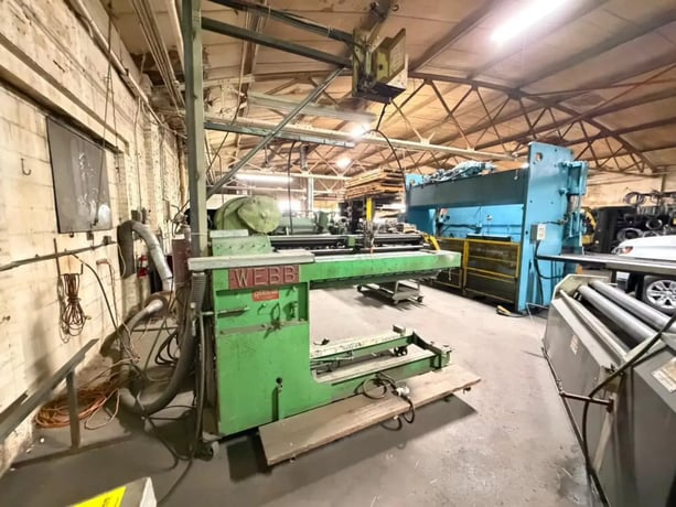 Webb #J56, 4' x 10 gauge longitudinal seam welder with Miller Millermatic 250CV-DC welder - Image 5