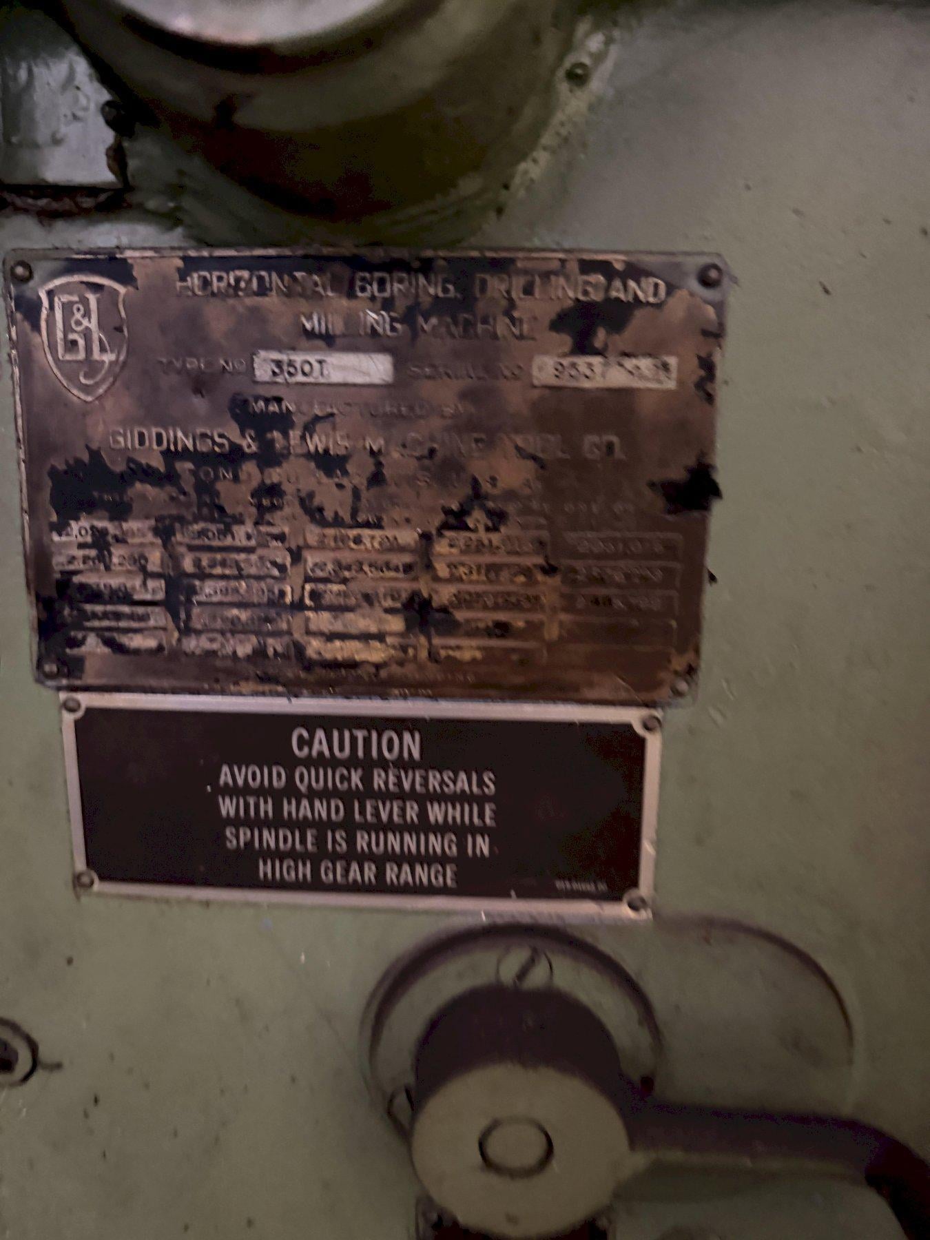 5" Giddings & Lewis #350-T, table type horizontal boring mill - Image 6